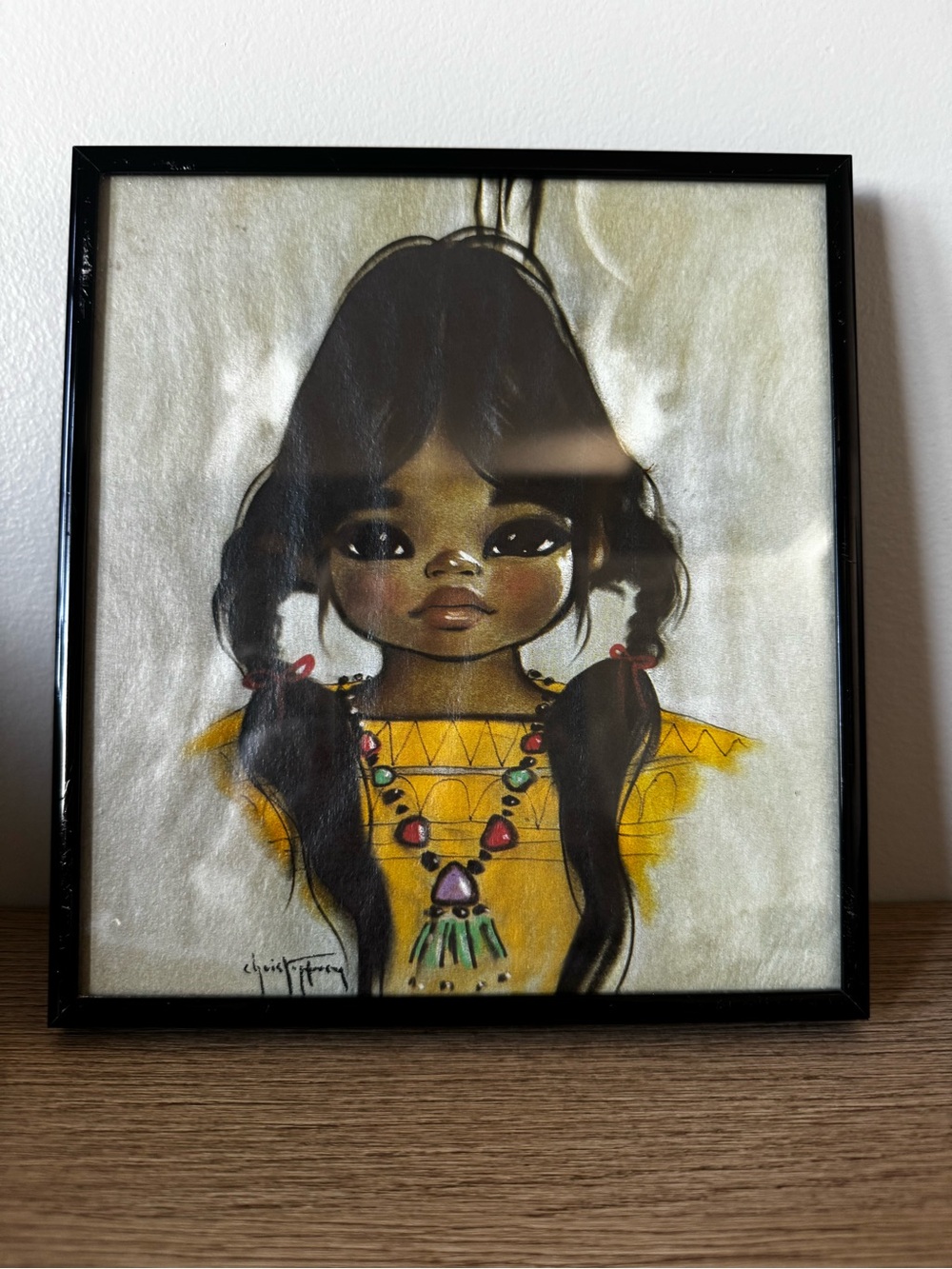 Framed Art Print - Girl Portrait in Yellow Dress by Gerda Christoffersen